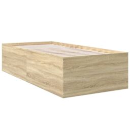 Berkfield Home Bed Frame without Mattress Sonoma Oak 90x190 cm Single in Brown - thumbnail 6