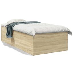 Berkfield Home Bed Frame without Mattress Sonoma Oak 90x190 cm Single in Brown - thumbnail 2