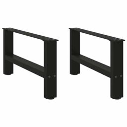 Berkfield Home Coffee Table Legs Black 2 pcs 60x(30-31) cm Steel - thumbnail 2