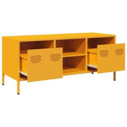 Berkfield Home TV Cabinet Mustard Yellow 101.5x39x43.5 cm Cold-rolled Steel - thumbnail 5