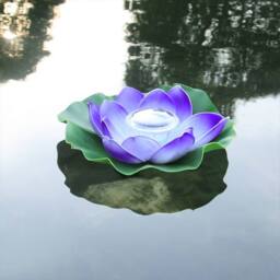 Quipulse Solar-powered Lotus Flower Pond Lights in Purple