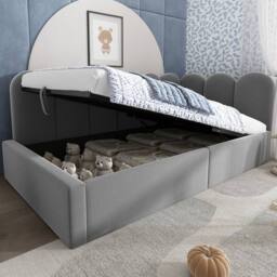 Matteo Grey Velvet Single Sofa Bed 90 x 190 cm, Daybed with Hydraulic Storage - thumbnail 9