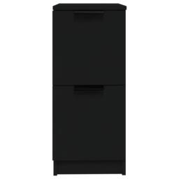 Berkfield Home Sideboards 2 pcs Black 30x30x70 cm Engineered Wood - Size: 30 x 30 x 70 cm - thumbnail 6