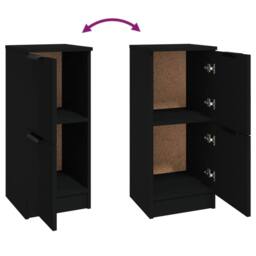 Berkfield Home Sideboards 2 pcs Black 30x30x70 cm Engineered Wood - Size: 30 x 30 x 70 cm - thumbnail 8