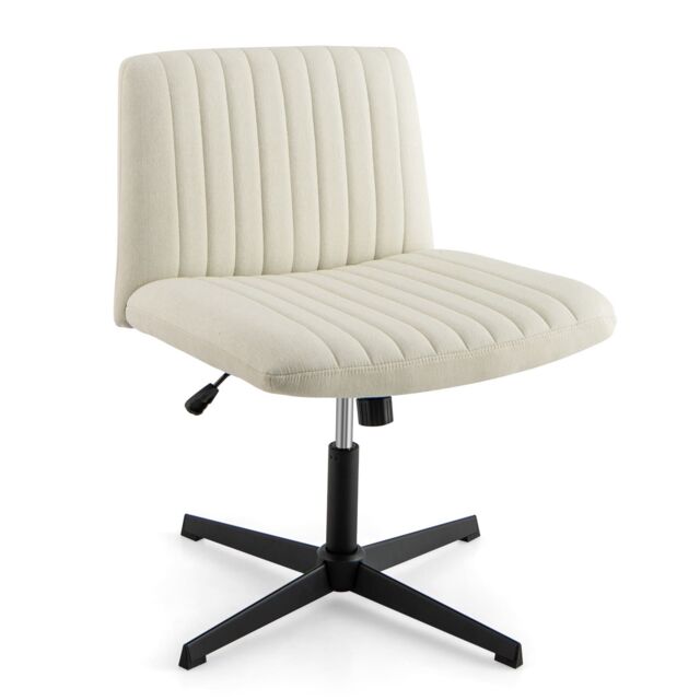 Costway Criss Cross Legged Chair No Wheels 120° Rocking Adjustable Height in Beige - image 1