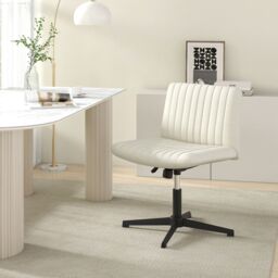 Costway Criss Cross Legged Chair No Wheels 120° Rocking Adjustable Height in Beige - thumbnail 3