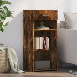 Berkfield Home Sideboard Smoked Oak 40x42.5x93 cm Engineered Wood in Brown - thumbnail 1