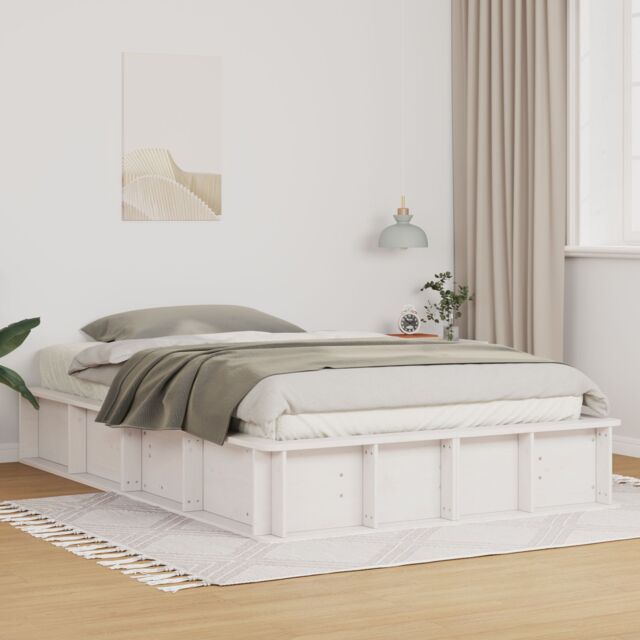 Berkfield Home White Bed Frame with Lift-Up Storage - 140 x 200 cm - image 1