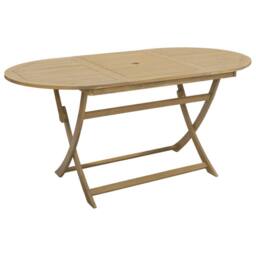 Berkfield Home Folding Garden Table 160x85x75 cm Solid Wood Acacia in Light Brown - Size: 160 x 85 x 75 cm - thumbnail 6