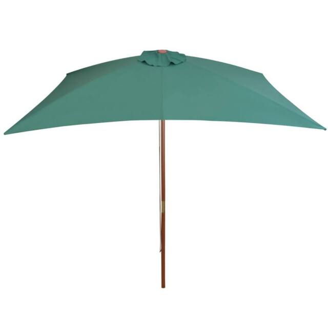 Berkfield Home Parasol 200x300 cm Wooden Pole Green - image 1