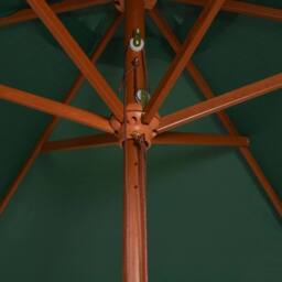 Berkfield Home Parasol 200x300 cm Wooden Pole Green - thumbnail 5
