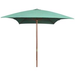 Berkfield Home Parasol 200x300 cm Wooden Pole Green - thumbnail 2