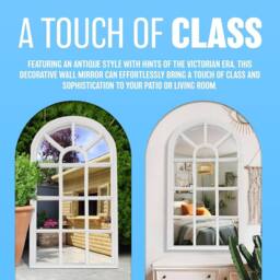 BARGAINS-GALORE Window Style Mirror Room Decor Hallway Home Panel Wall Glass 70cm in White - thumbnail 5