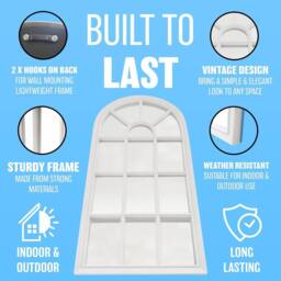 BARGAINS-GALORE Window Style Mirror Room Decor Hallway Home Panel Wall Glass 70cm in White - thumbnail 7