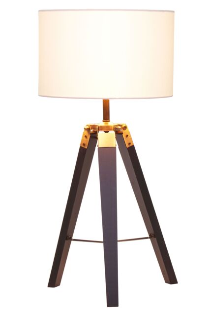 Orsina Tripod Table Lamp With Black Base, Modern White Linen Shade Table Lamp, Adjustable Height Contemporary Lamp - image 1