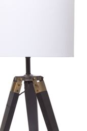Orsina Tripod Table Lamp With Black Base, Modern White Linen Shade Table Lamp, Adjustable Height Contemporary Lamp - thumbnail 6