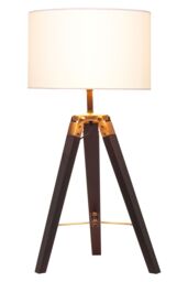 Orsina Tripod Table Lamp With Black Base, Modern White Linen Shade Table Lamp, Adjustable Height Contemporary Lamp - thumbnail 2