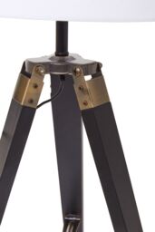 Orsina Tripod Table Lamp With Black Base, Modern White Linen Shade Table Lamp, Adjustable Height Contemporary Lamp - thumbnail 4