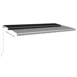 Berkfield Home Manual Retractable Awning with LED 600x300 cm Anthracite in Black - thumbnail 4