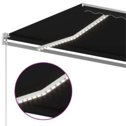 Berkfield Home Manual Retractable Awning with LED 600x300 cm Anthracite in Black - thumbnail 5