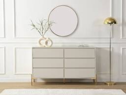 Vente-unique 6-Drawer Chest Of Drawers - MDF & Metal - Beige & Gold - KORASA - thumbnail 3