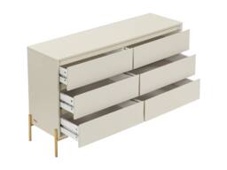 Vente-unique 6-Drawer Chest Of Drawers - MDF & Metal - Beige & Gold - KORASA - thumbnail 6