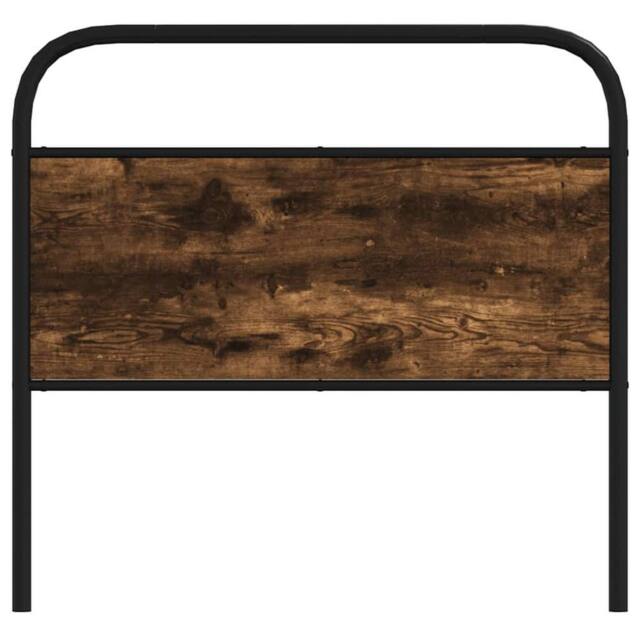 Berkfield Home Headboard Smoked Oak 90 cm Steel & Engineered Wood in Brown - image 1