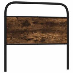Berkfield Home Headboard Smoked Oak 90 cm Steel & Engineered Wood in Brown - thumbnail 2