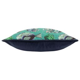 Wylder Tropics Abyss Fish Repeat Abstract Piped Cushion in Teal - Size: 43 cm x 43 cm - thumbnail 3