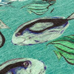 Wylder Tropics Abyss Fish Repeat Abstract Piped Cushion in Teal - Size: 43 cm x 43 cm - thumbnail 4