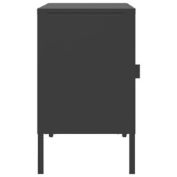 Berkfield Home Nightstands 2 pcs Black 50x35x60 cm Glass & Steel - Size: 50 x 35 x 60 cm - thumbnail 5