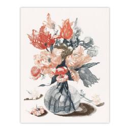 Artery8 Glass Vase With Spring Flowers Johan Teyler Framed Wall Art Print in White - Size: A4 - thumbnail 3