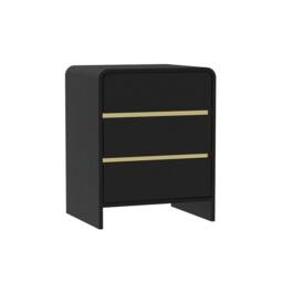 Melody Maison Pair Of Black 3 Drawer Bedside Tables - Meridian Black Range - thumbnail 1