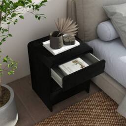 Melody Maison Pair Of Black 3 Drawer Bedside Tables - Meridian Black Range - thumbnail 6