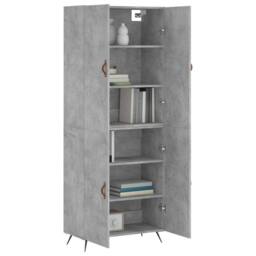 Berkfield Home Highboard Concrete Grey 69.5x34x180 cm Engineered Wood - thumbnail 3