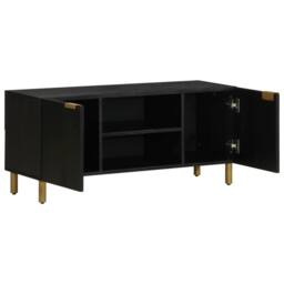 Berkfield Home TV Cabinet Black 105x33x46 cm Engineered Wood - Size: 105 x 33 x 46 cm - thumbnail 3