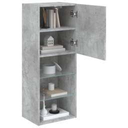 Berkfield Home TV Cabinet with LED Lights Concrete Grey 40.5x30x102 cm - thumbnail 6