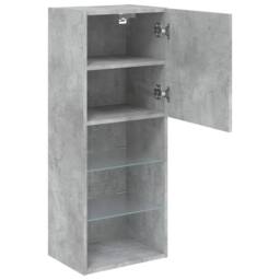 Berkfield Home TV Cabinet with LED Lights Concrete Grey 40.5x30x102 cm - thumbnail 8