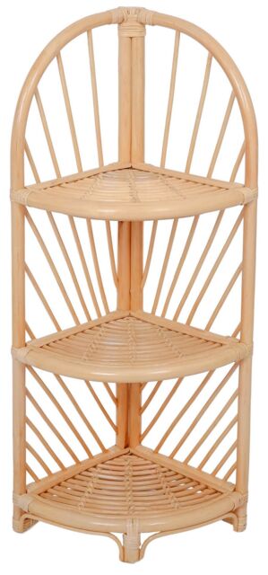 Nordlys 3-Level Natural Rattan Storage Shelf in Brown - image 1