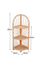Nordlys 3-Level Natural Rattan Storage Shelf in Brown - thumbnail 5