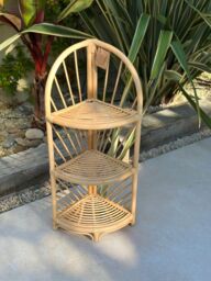 Nordlys 3-Level Natural Rattan Storage Shelf in Brown - thumbnail 9