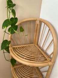 Nordlys 3-Level Natural Rattan Storage Shelf in Brown - thumbnail 4