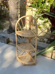 Nordlys 3-Level Natural Rattan Storage Shelf in Brown - thumbnail 2