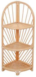 Nordlys 3-Level Natural Rattan Storage Shelf in Brown