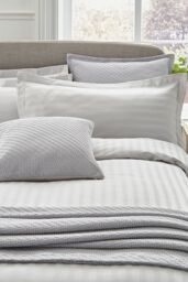 1951 'Adan' Cotton Sateen Duvet Cover in Silver - Size: Double - thumbnail 2