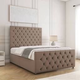 "BSSPOKE Maya Divan Bed Set Plush Velvet 54"" Headboard No Drawers No Mattress in Bronze - Size: Super King" - thumbnail 3