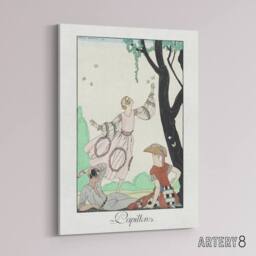 "Artery8 Butterflies Picnic Fashion Barbier Vintage Canvas Wall Art in White - Size: W18"" x H24""" - thumbnail 2