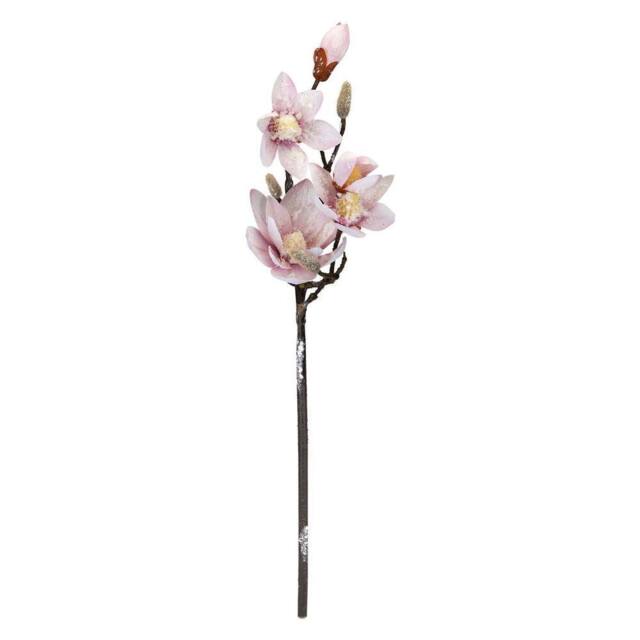 VFM e-Store Christmas Fabric Magnolia Spray Decoration 70cm x 19cm Pink X 1 - Size: 70 cm x 19 cm - image 1