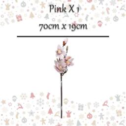 VFM e-Store Christmas Fabric Magnolia Spray Decoration 70cm x 19cm Pink X 1 - Size: 70 cm x 19 cm - thumbnail 2