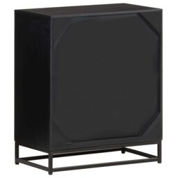 Berkfield Home Bedside Cabinet 40x30x50 cm Solid Mango Wood in Black - Size: 40 x 30 x 50 cm - thumbnail 4